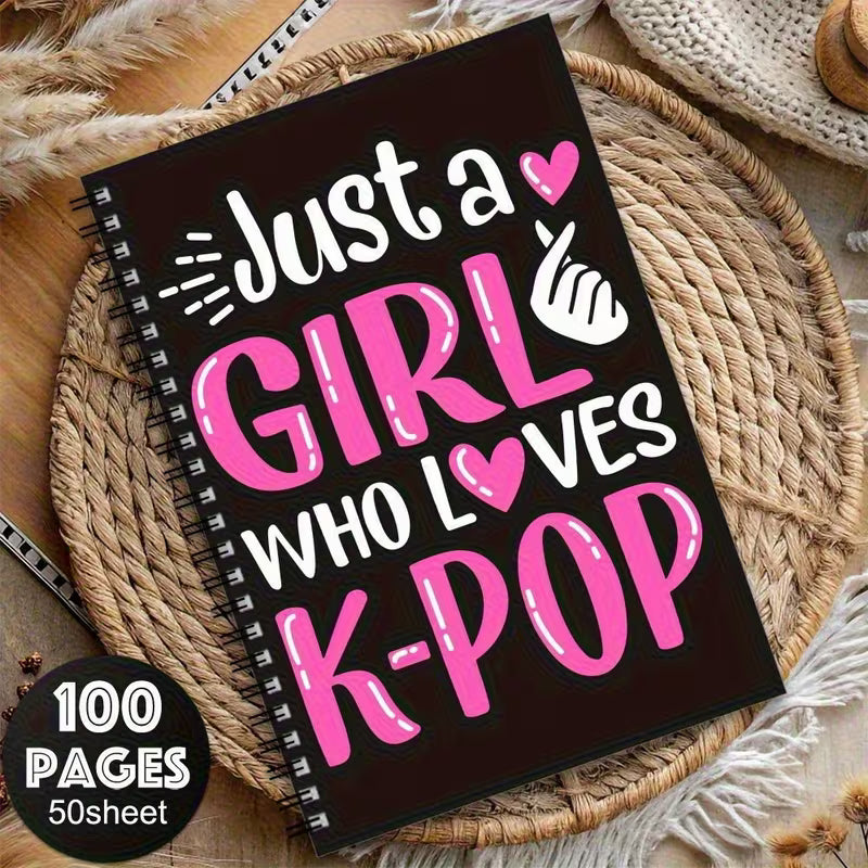 K-Pop Spiral Notebook (Black and Pink)