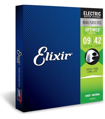 Elixir Electric Guitar Strings - Nickel Plated Steel with new Optiweb coating
