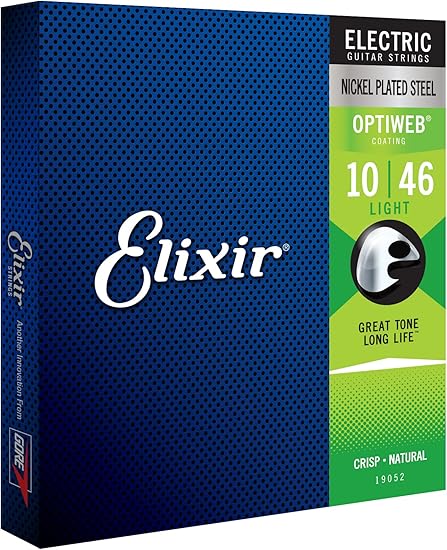 Elixir Electric Guitar Strings - Nickel Plated Steel with new Optiweb coating