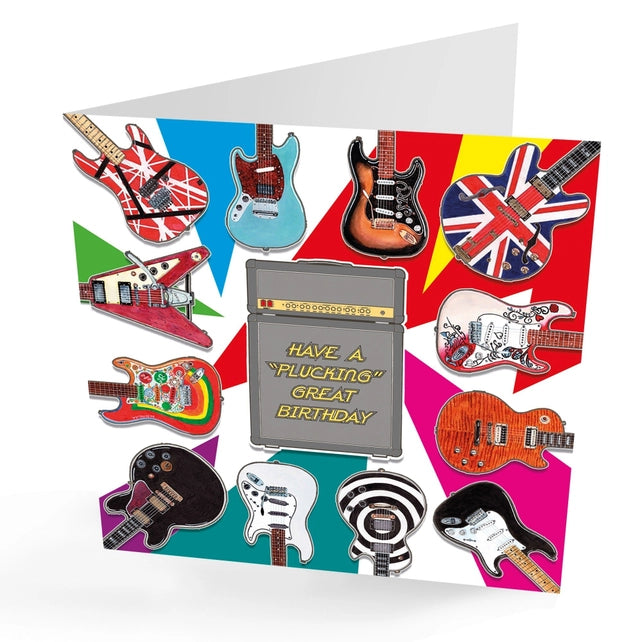 Guitars Suggestively Rude Happy Birthday Card