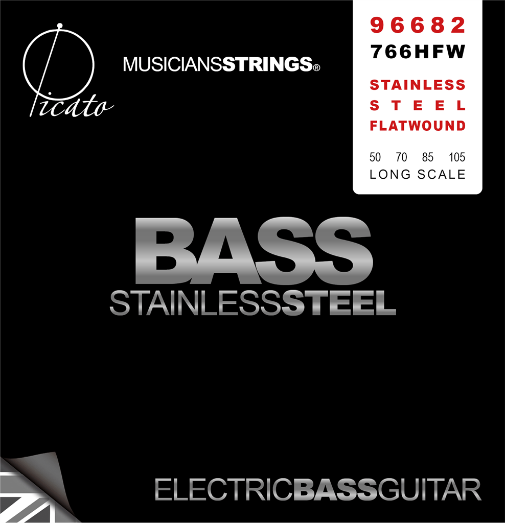 Picato 766HFW S/Steel Flatwound Bass Set 50-105