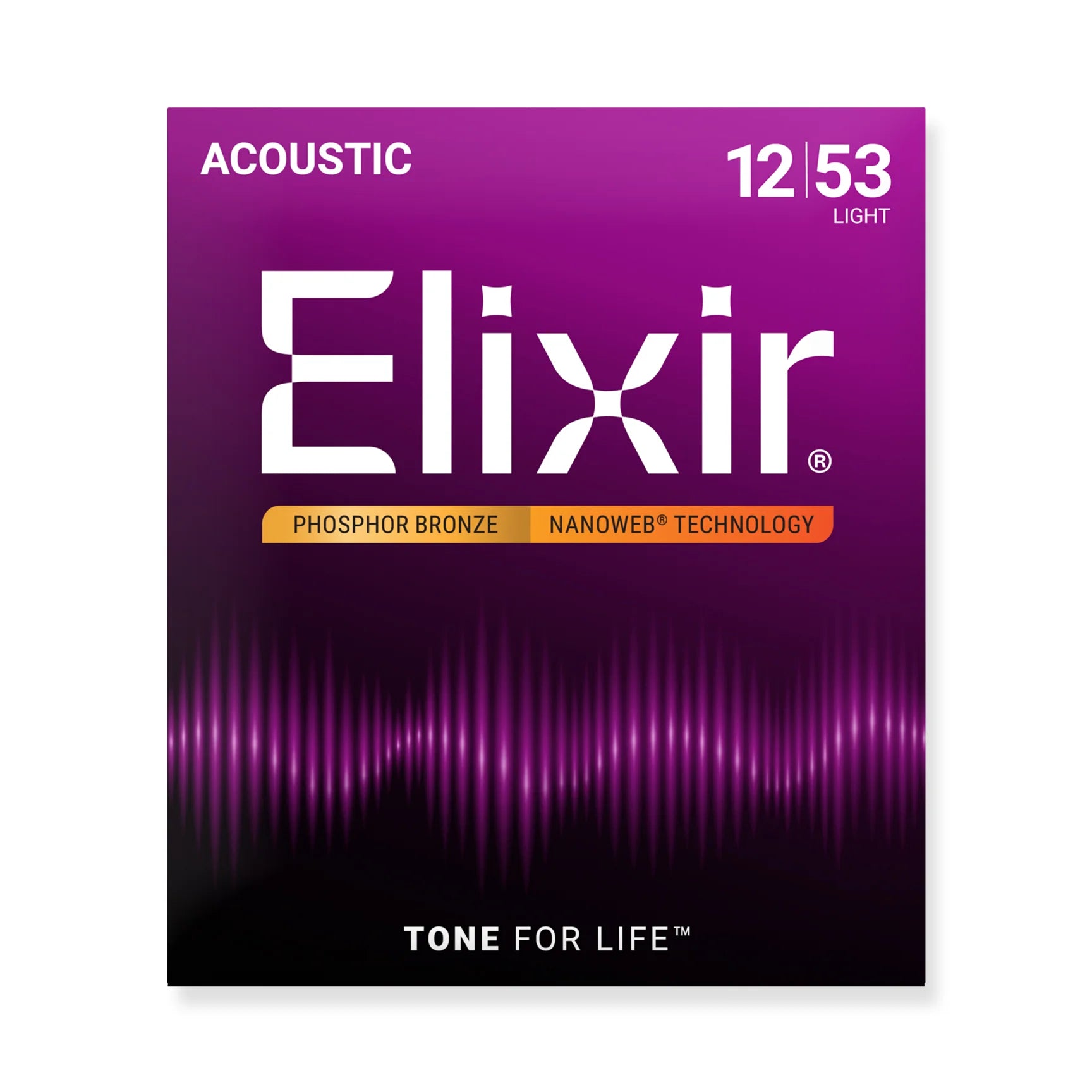 Elixir Nanoweb Acoustic Guitar Set Phosphor Bronze Light 12-53)