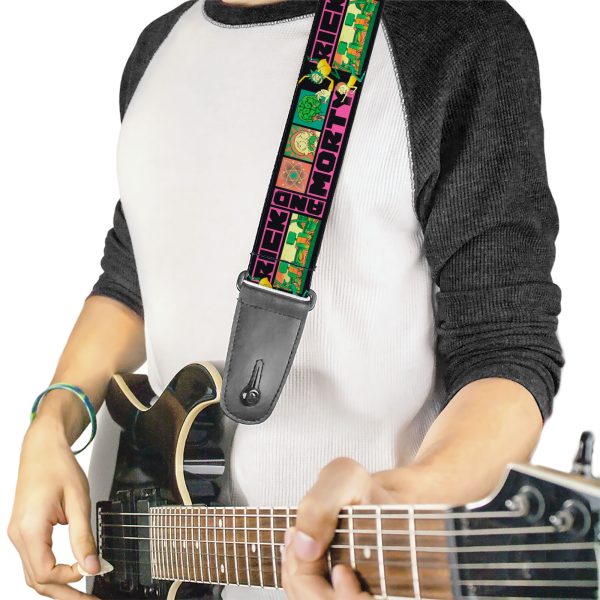 Licensed Rick and Morty Text Blocks Guitar Strap