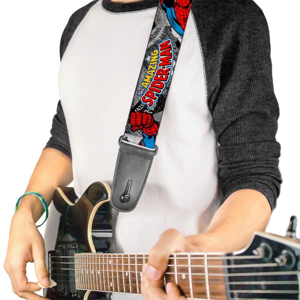 Licensed The Amazing Spiderman Action Guitar Strap