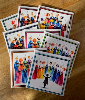 CraftyLu Rainbow Choir Greetings Card