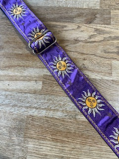 Roksak 2" Jacquard Guitar Strap - Yellow Suns/Purple