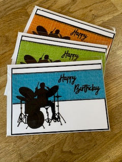 CraftyLu Handmade Greeting Card - Drummer Ribbon