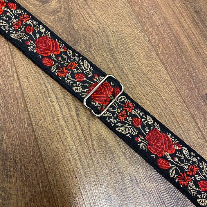 Roksak 2" Jacquard Guitar Strap- Black and Red
