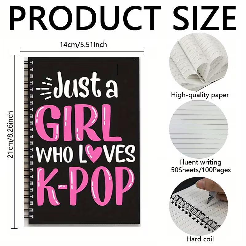 K-Pop Spiral Notebook (Black and Pink)