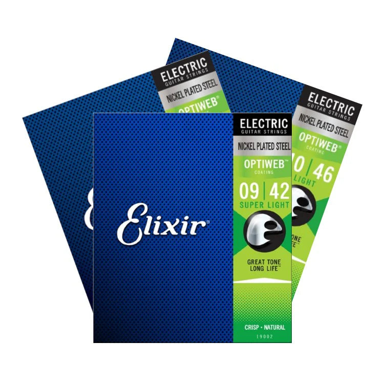 Elixir Electric Guitar Strings - Nickel Plated Steel with new Optiweb coating