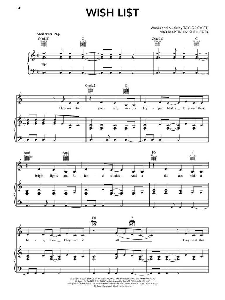 Taylor Swift - The Life of a Showgirl - PVG