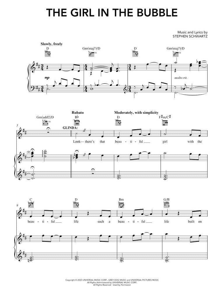 Wicked: For Good Piano/Vocal Selections