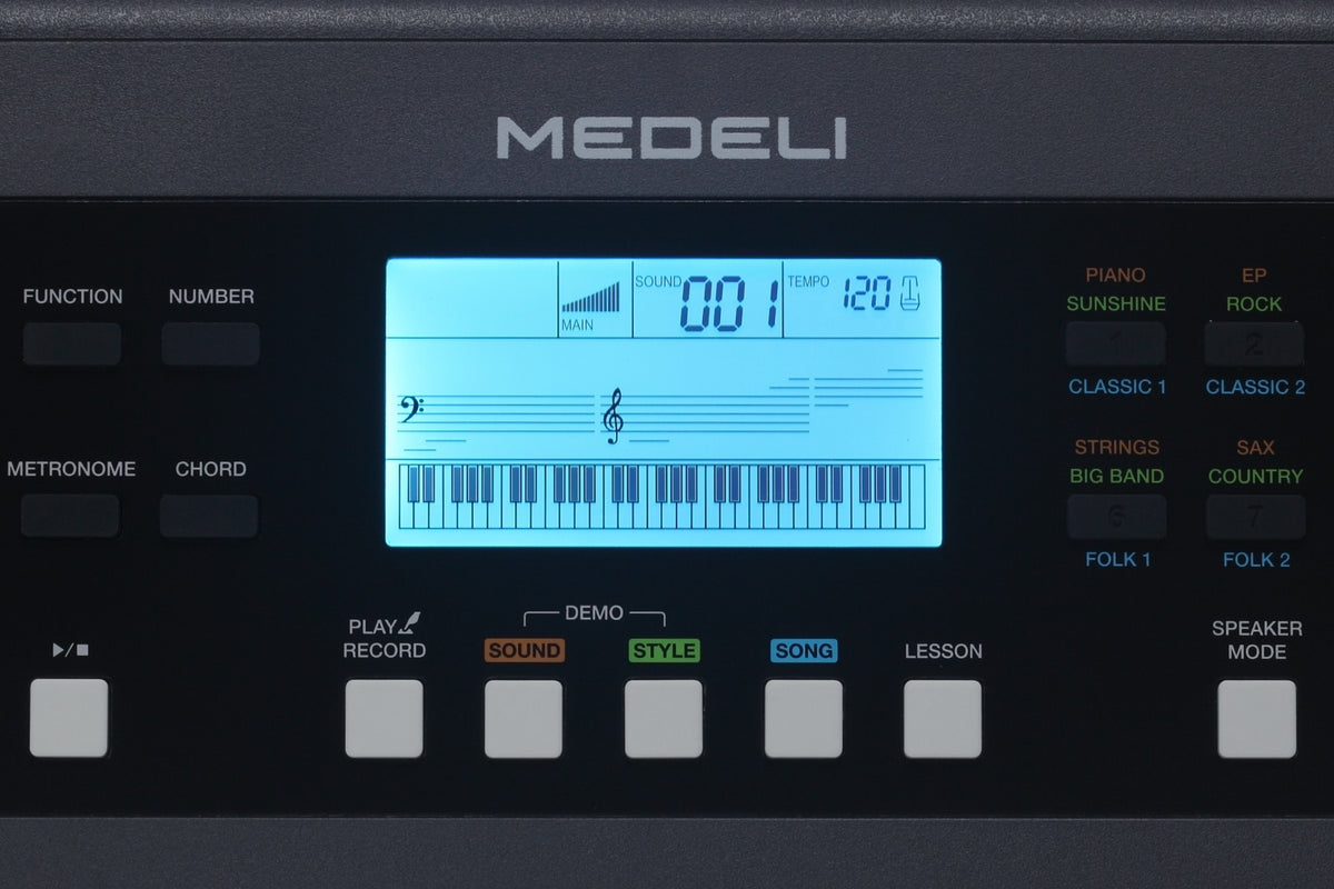 Medeli NEBULA Series Keyboard. 61 Key. Black
