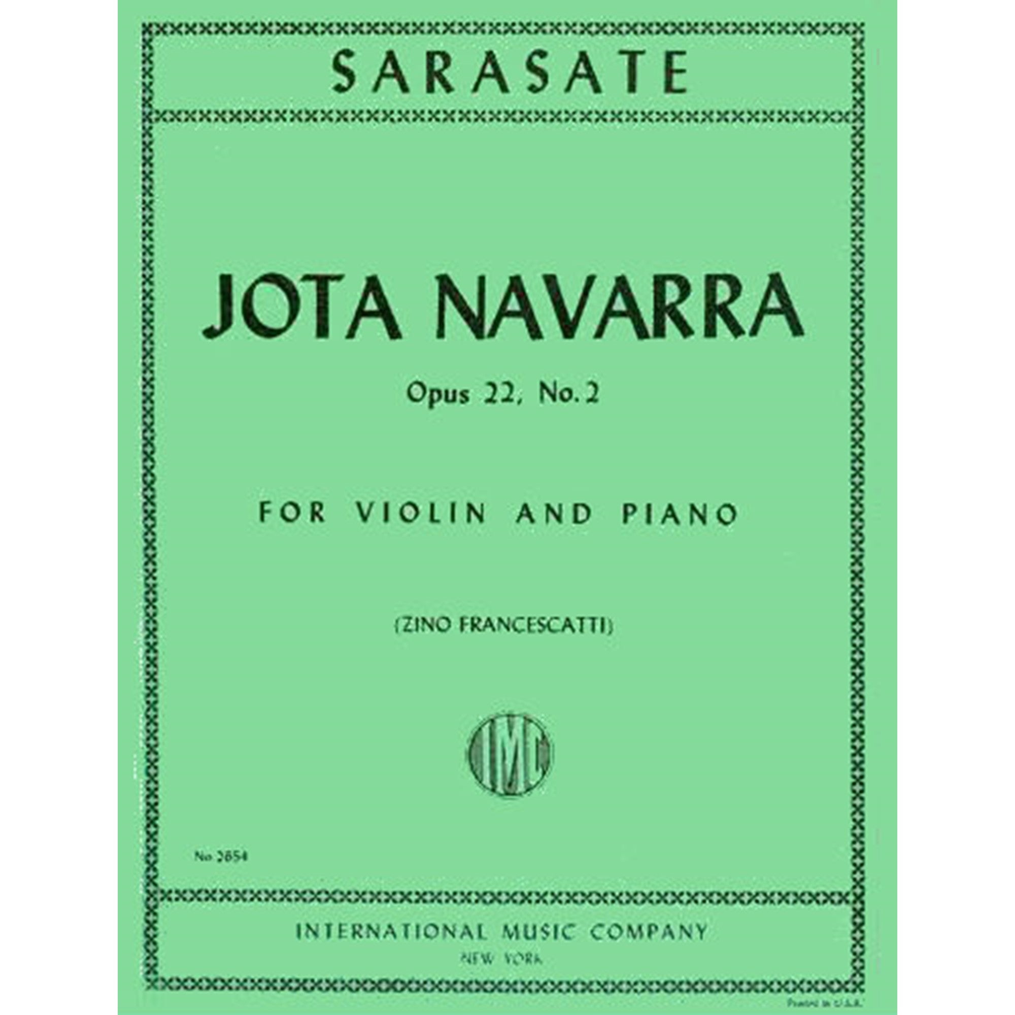 Sarasate: Jota Navarra Opus 22, No. 2