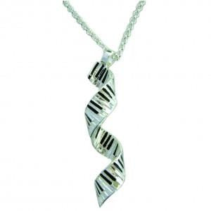 Silver-plated Spiral Keyboard Pendant