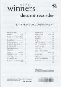 Easy Winners Desc. Recorder Pno Acc.