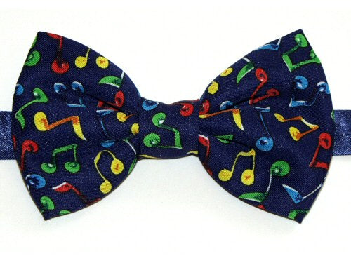 Bow Tie - Colourful Notes on Blue