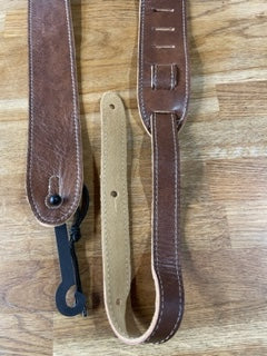 Roksak 2" Chestnut Italian Leather Guitar Strap