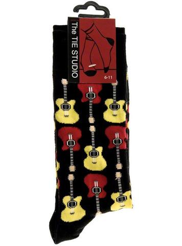 Socks - Small Red and Beige Guitars