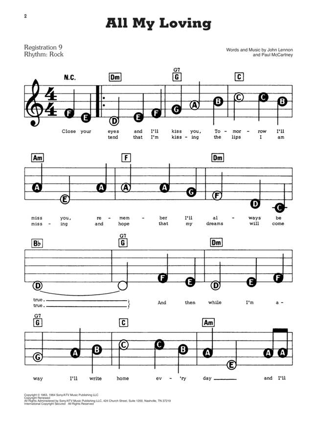 E-Z Play Today Volume 6: Songs Of The Beatles - 3rd Edition