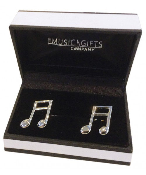 Double Quaver Silver Plated Cufflinks