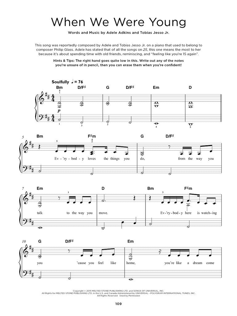 Really Easy Piano – 40 Adele Songs