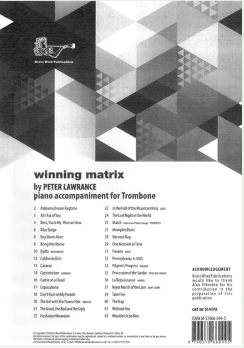 Winning Matrix for Trombone Piano Accompaniment