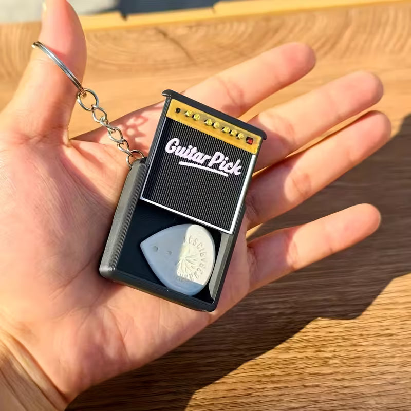 Guitar Pick Vintage Speaker Keyring