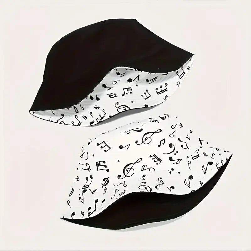 Music Note Print Bucket Hat
