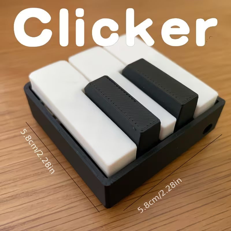 3D Printed PLA Material Five-Keyboard Piano Shaped Relax Clicker