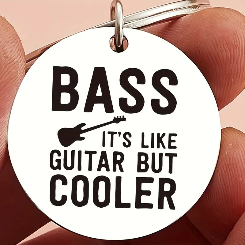 Stainless Steel Bass Guitar Keyring