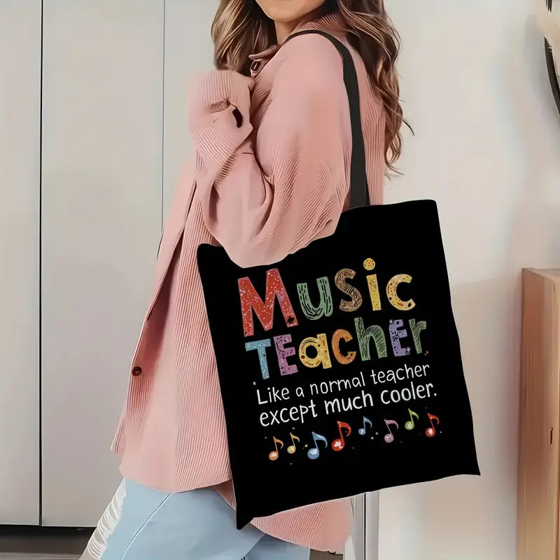 "Music Teacher" Printed Tote Bag