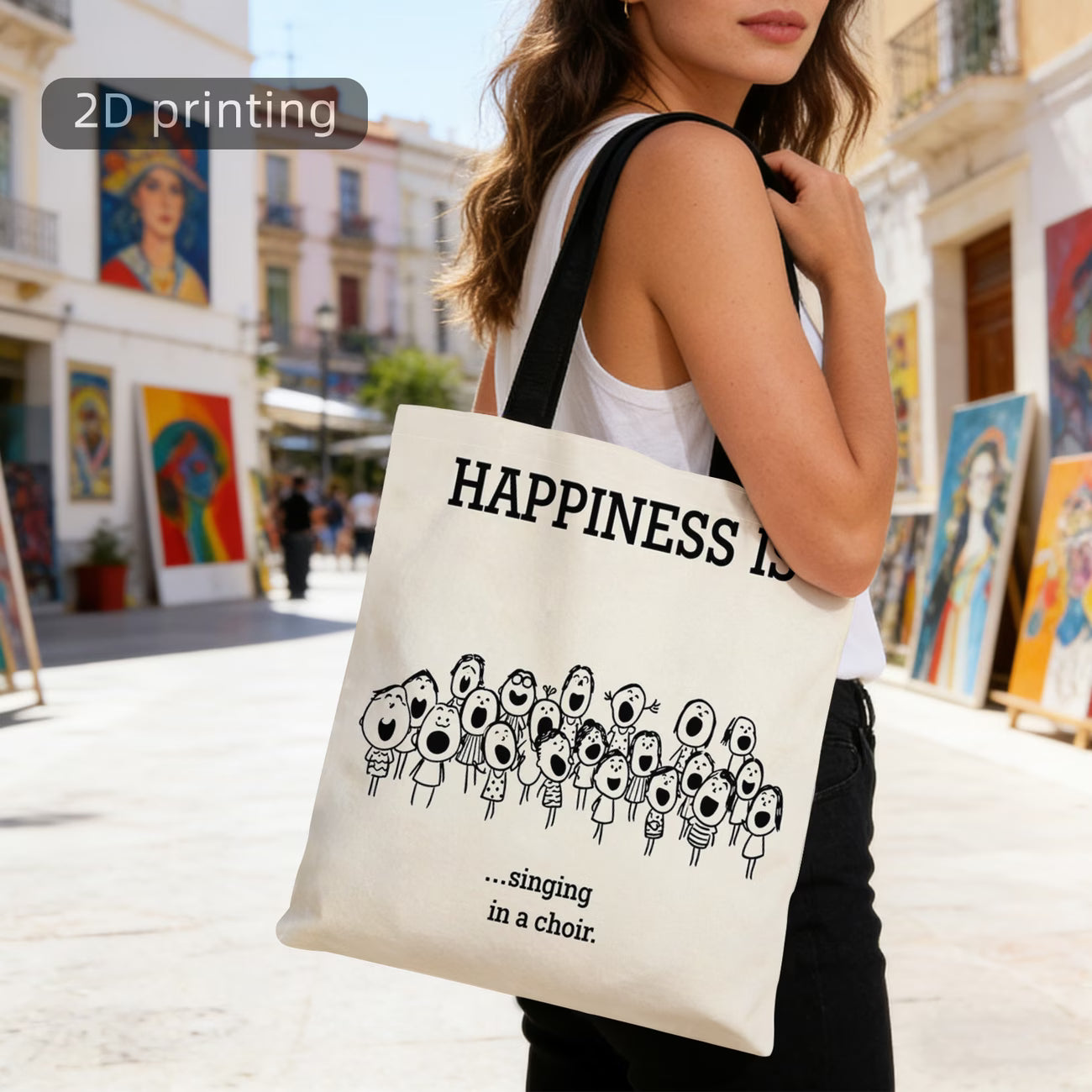 "Happiness Is Singing In A Choir" Tote Bag