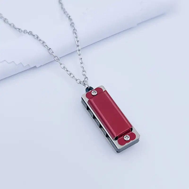 Mini Necklace Harmonica] 8-Note Mini Necklace Harmonica | 4-Hole Playable Melody