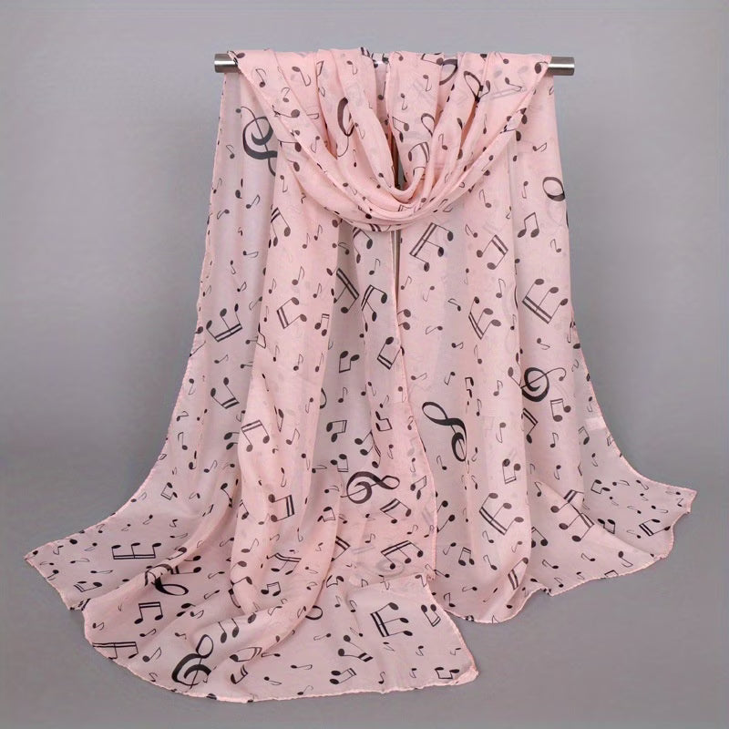 Chiffon Scarf - Musical Note