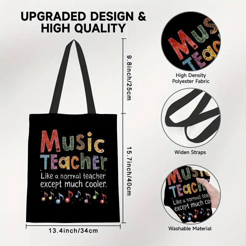 "Music Teacher" Printed Tote Bag