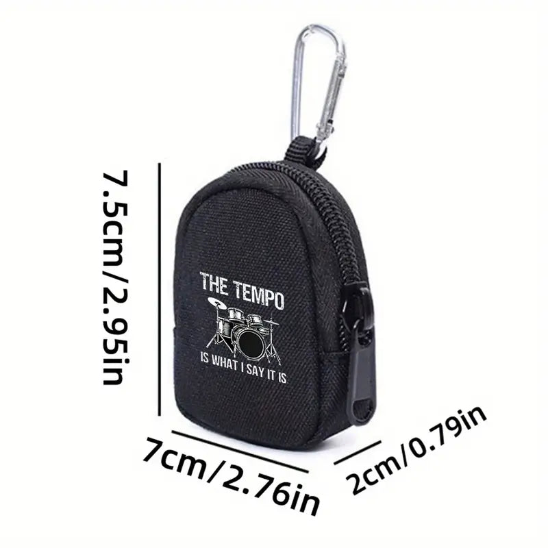 Drums Tempo Coin Pouch with Keychain
