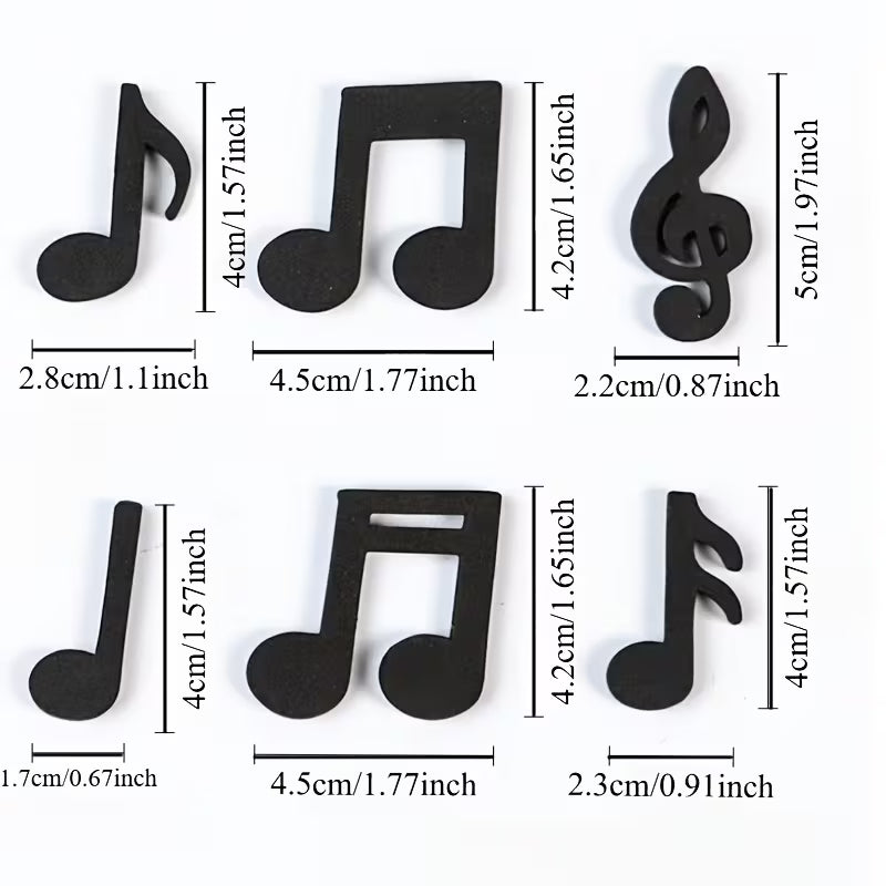 6pcs Musical Notes Magnetic Fridge Stickers