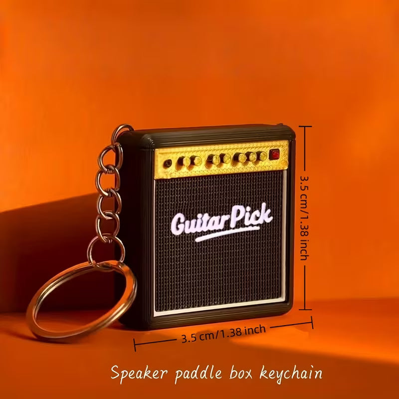 Guitar Pick Vintage Speaker Keyring