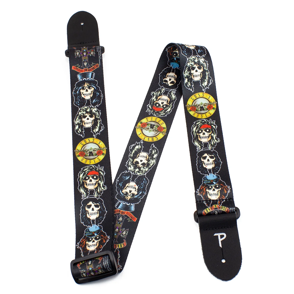 Perri's Polyester Guitar Strap ~ Guns 'n' Roses ~ Skulls