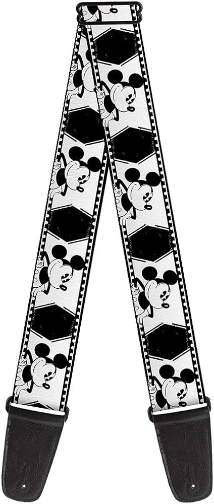 Mickey Film Strip White-Black Guitar Strap