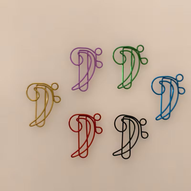Bass Clef Paper Clips