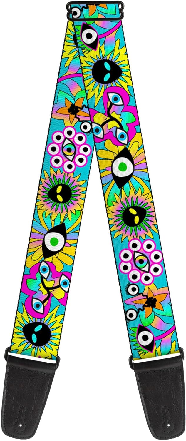 Funky Alien Flowers Guitar Strap