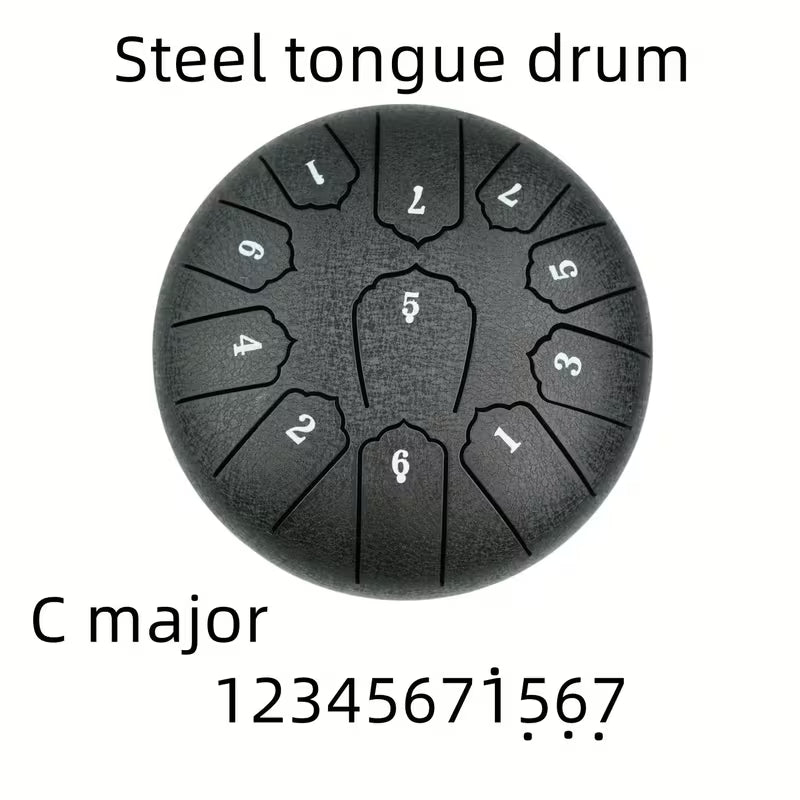 Steel Tongue Drum - 6 inch, 11 Notes