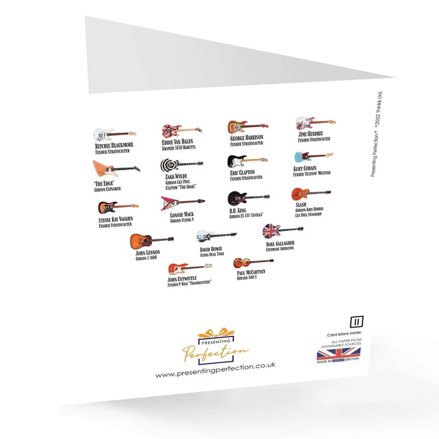 Famous Guitars Any Occasion Guitar Greeting Card