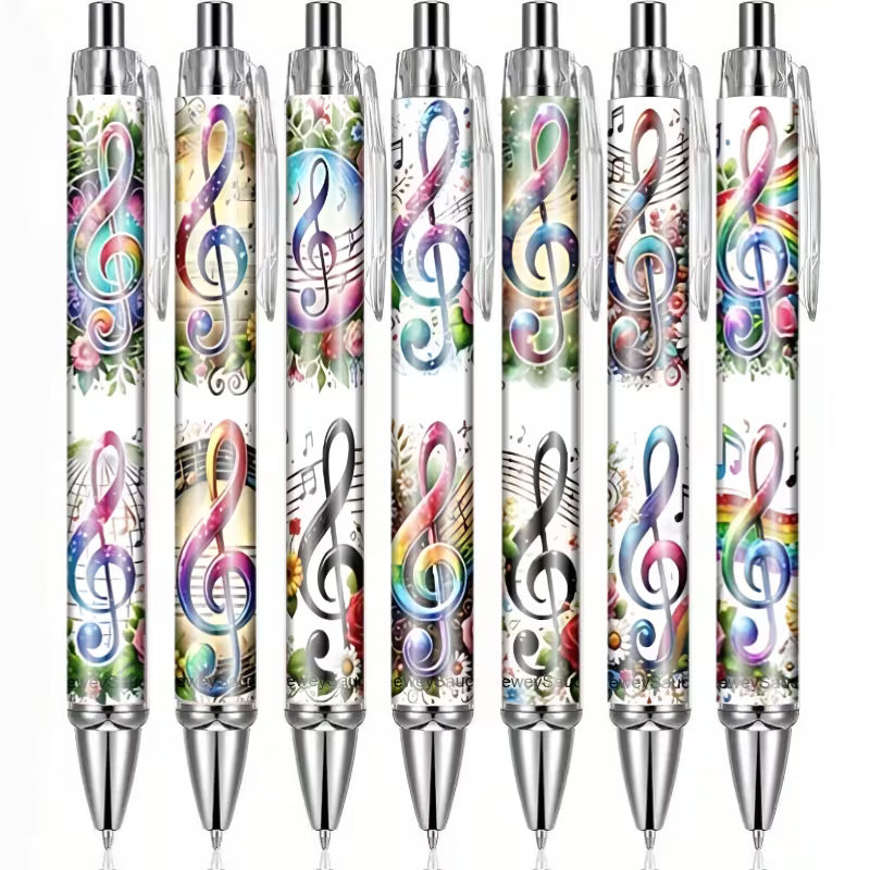 Ballpoint Pen - Rainbow Notes And Floral
