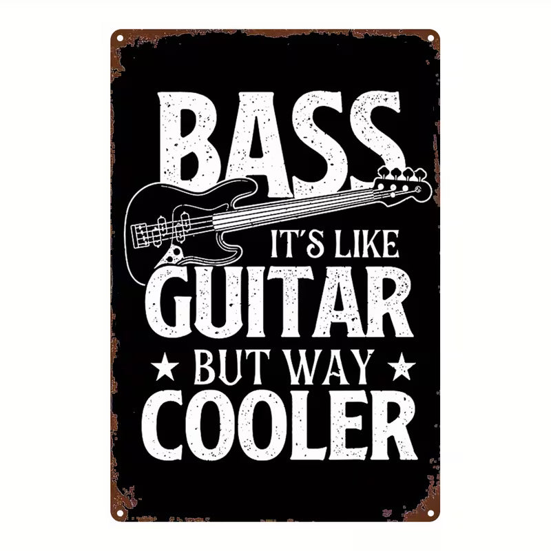 Bass Is Cooler Metal Wall Sign