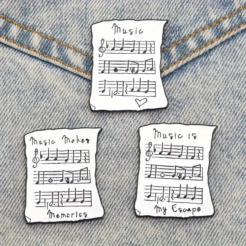 Music Piano Sheet Enamel pin Badge