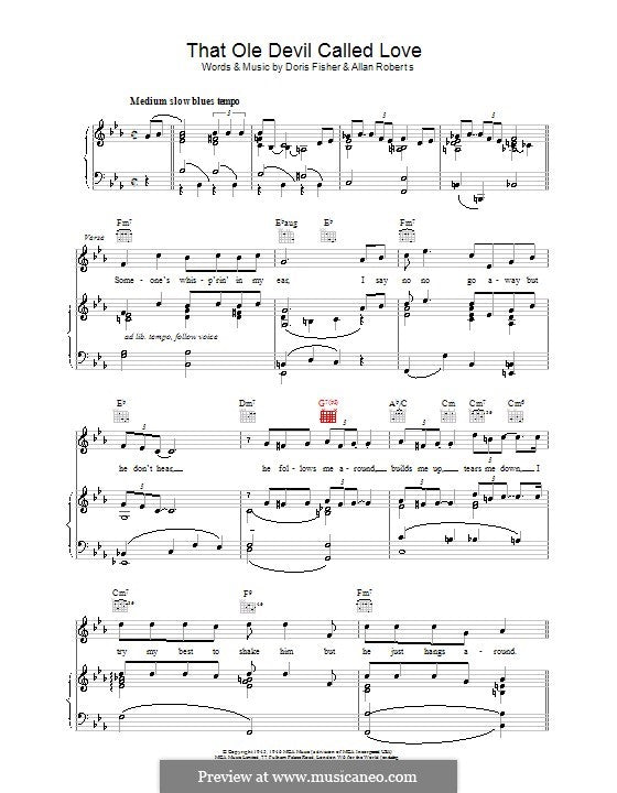 That Ole Devil Called Love - Fisher/Roberts - Single