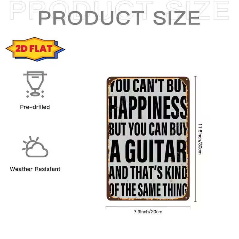 "You Can't Buy Happiness..." Guitar Wall Art